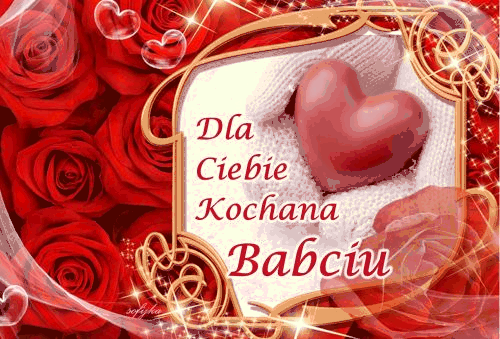 Czerwona kartka z sercem na dłoni na dzień babci